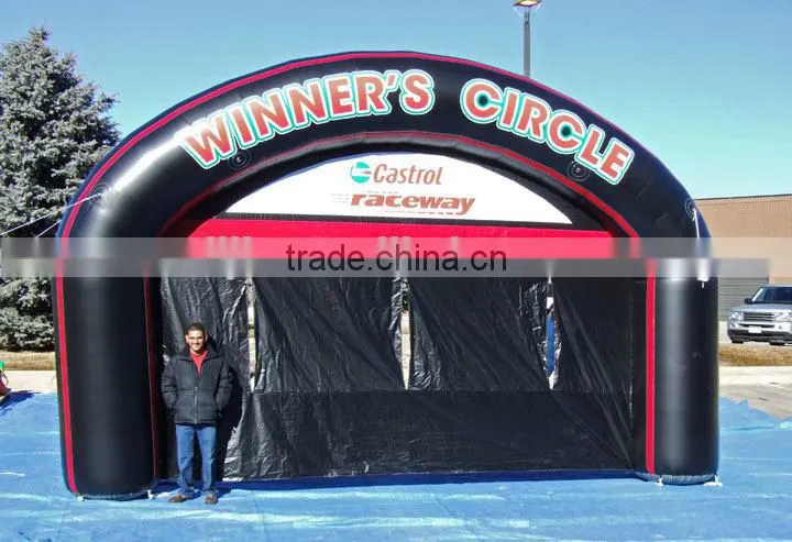 Inflatable Race Event Entrance Arch/Black Inflatable Advertising Archway with Fan