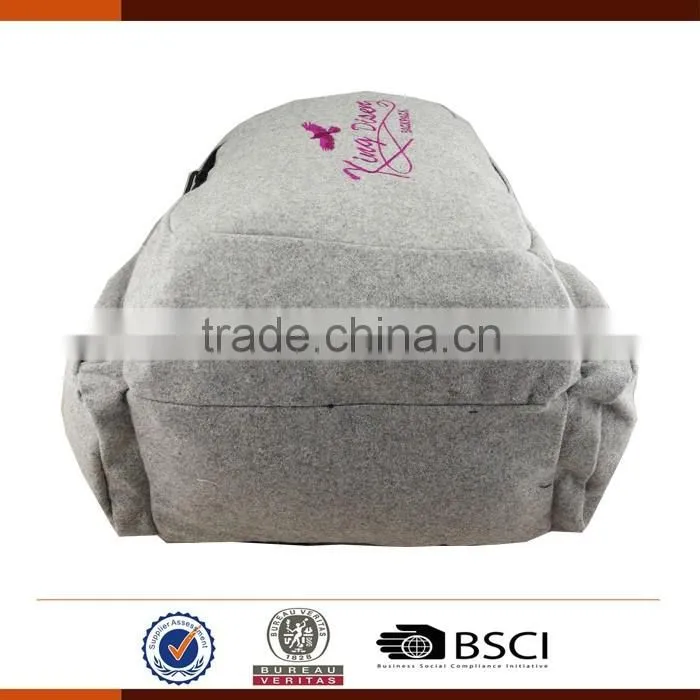 Customizable Leisure Felt Backpack for Students