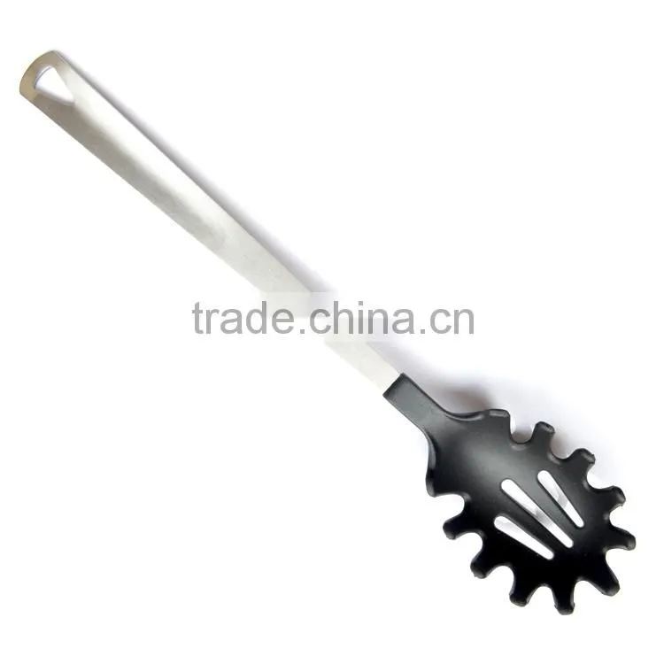 food grade nylon plastic table spoon in steel handle