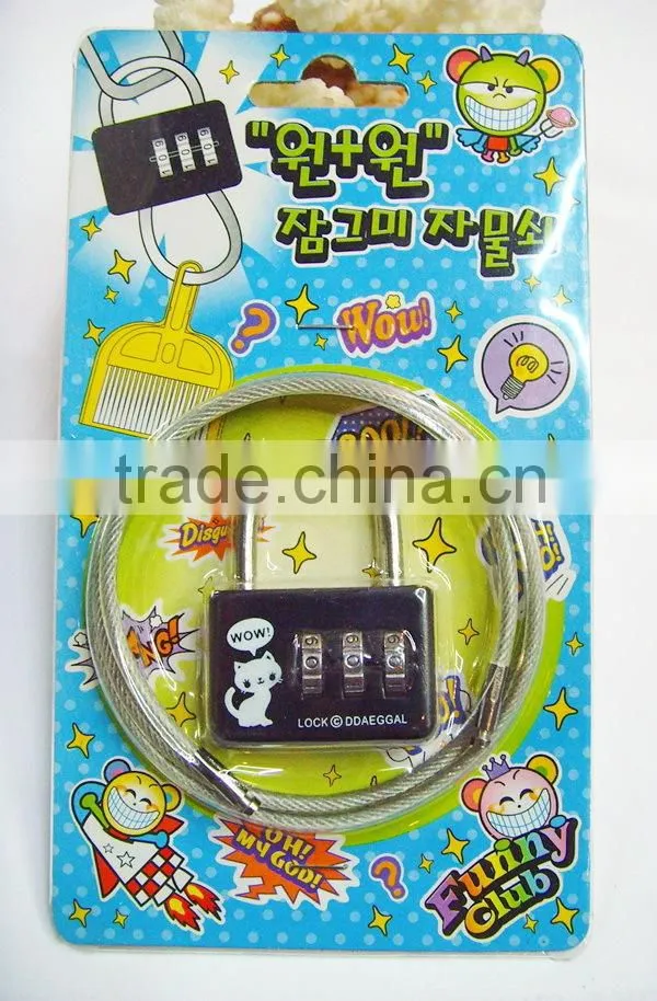 travel luggage combinaiton retractable cable password locks