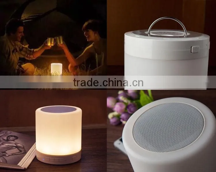 Hot selling Hands-free calls mini LED Light bluetooth speaker with FM radio