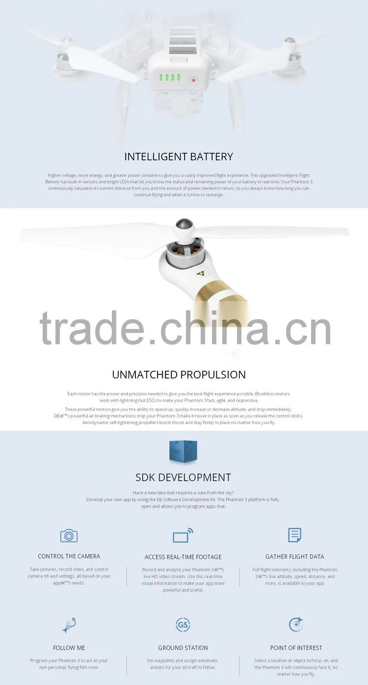 New Version dji phantom 3 advanced, professional drone with camera and gps