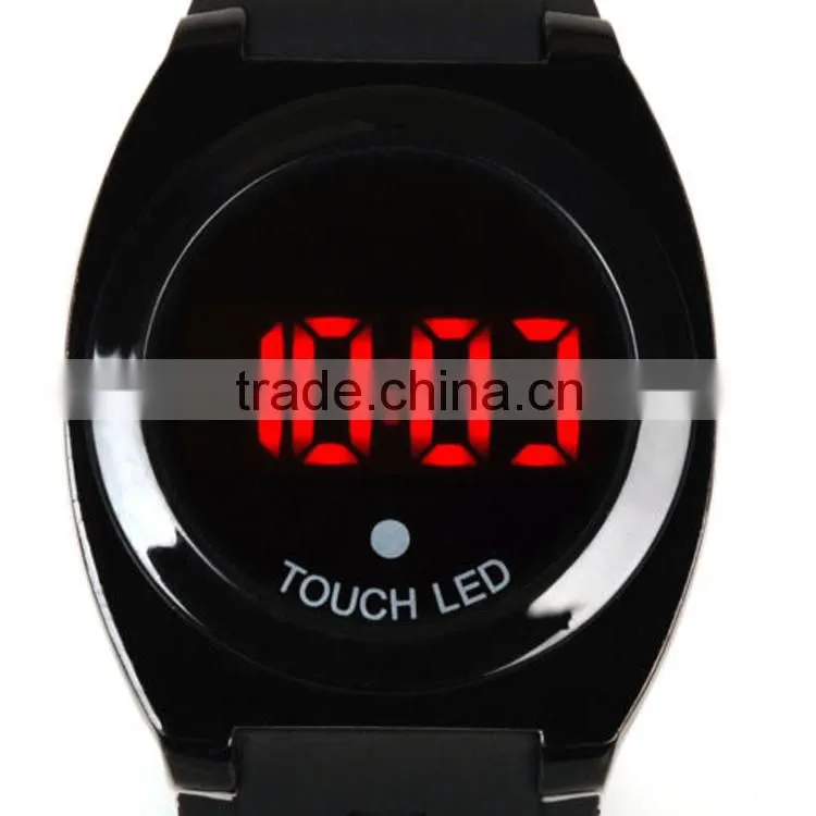 All Black Handsome Smart high quality Touch Screen hand watch LED Digital Date Rubber strap