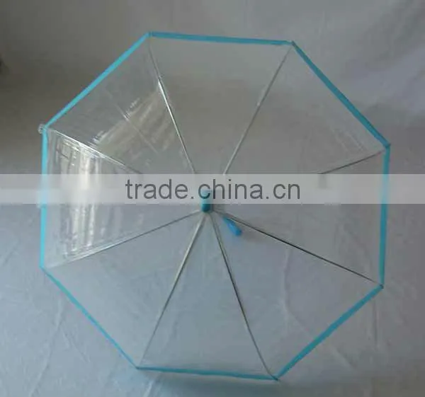 summer new design curved plastic handle transparent bubble POE material umbrella