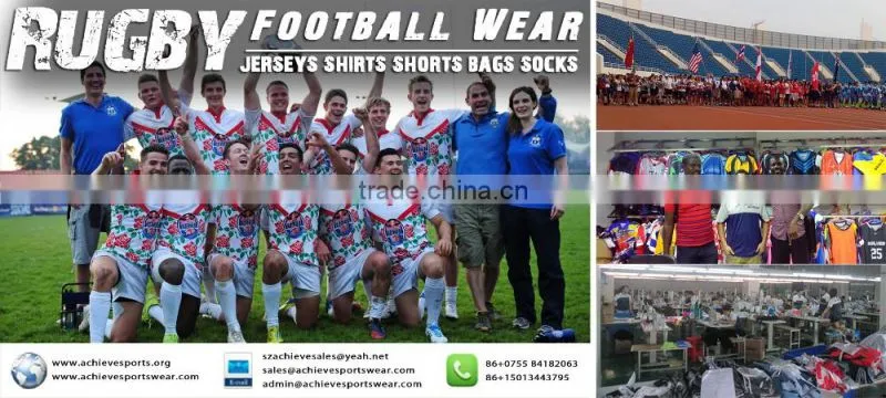 2016 full sublimated print custom made quick dry rugby uniforms hot wholesale club rugby uniforms