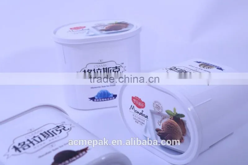 6L IML biscuit ice cream bucket food container