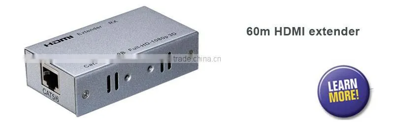 4-Port HDMI over Cat5 / Cat6 Extender Splitter, Transmitter for Video and Audio, 1920x1200 1080p at 60Hz
