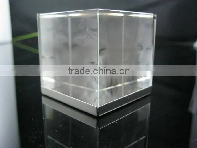 Etched Crystal Glass Cube/Crystal Gifts
