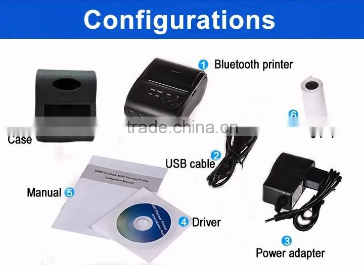 Mini Mobile Thermal Printer Line Printing For Restaurant Food Delivery Transportation IMP006
