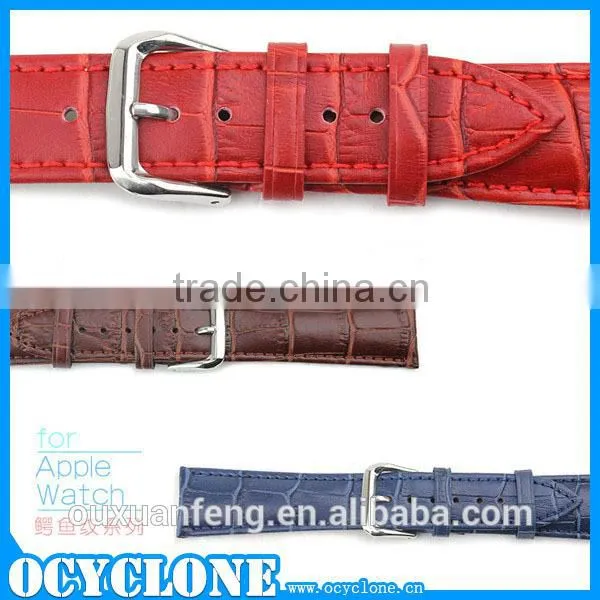Fashionable crocodile leather watch band for apple watch
