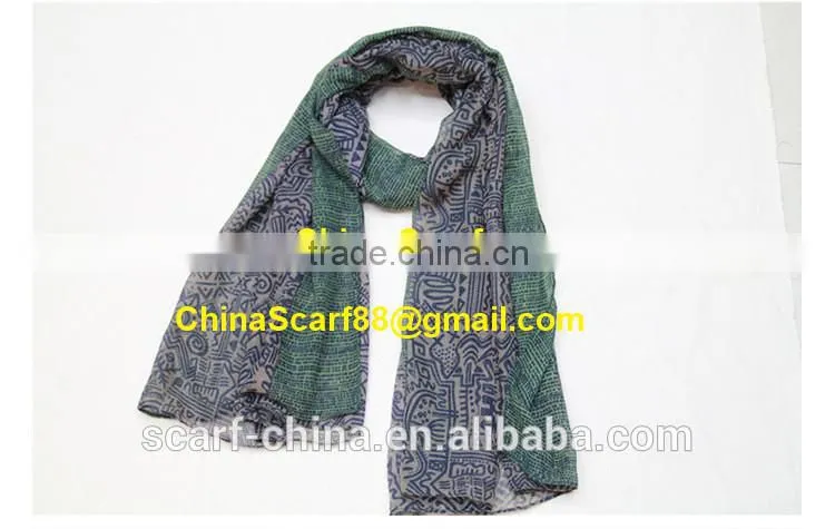 Wholesale women voile printed scarf