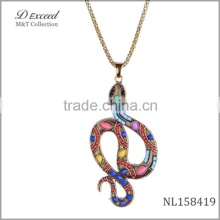 flexible snake necklace,alloy snake pendant necklace