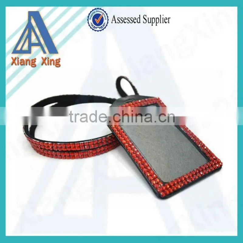 2016 crystal rhinestone lanyard with badge holder