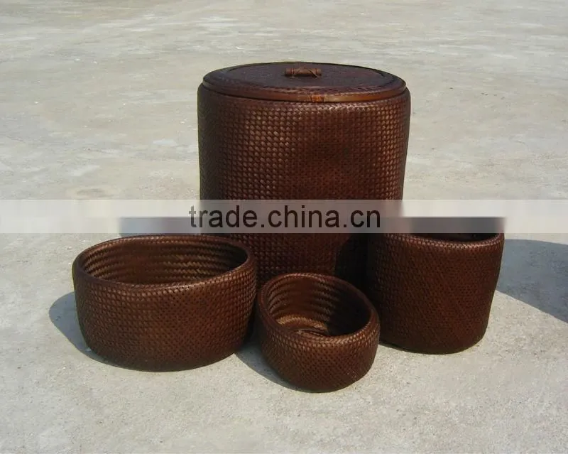 Vietnam bamboo nice basket, craft basket, nice handwoven basket set of 3