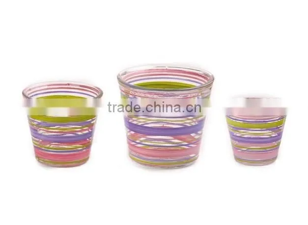 glass flower pot with hand painting glass novelty plant pots