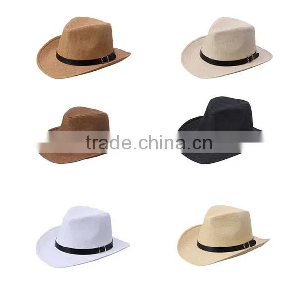 2015 Wholesale Black Cowboy Straw Hat