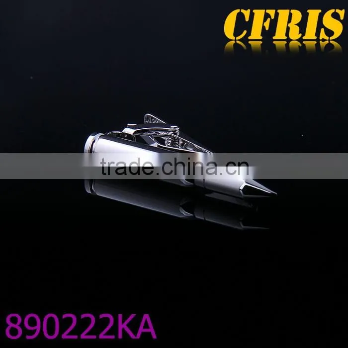 Wholesale multi-color plated emulational bullet tie bars bullet tie clips