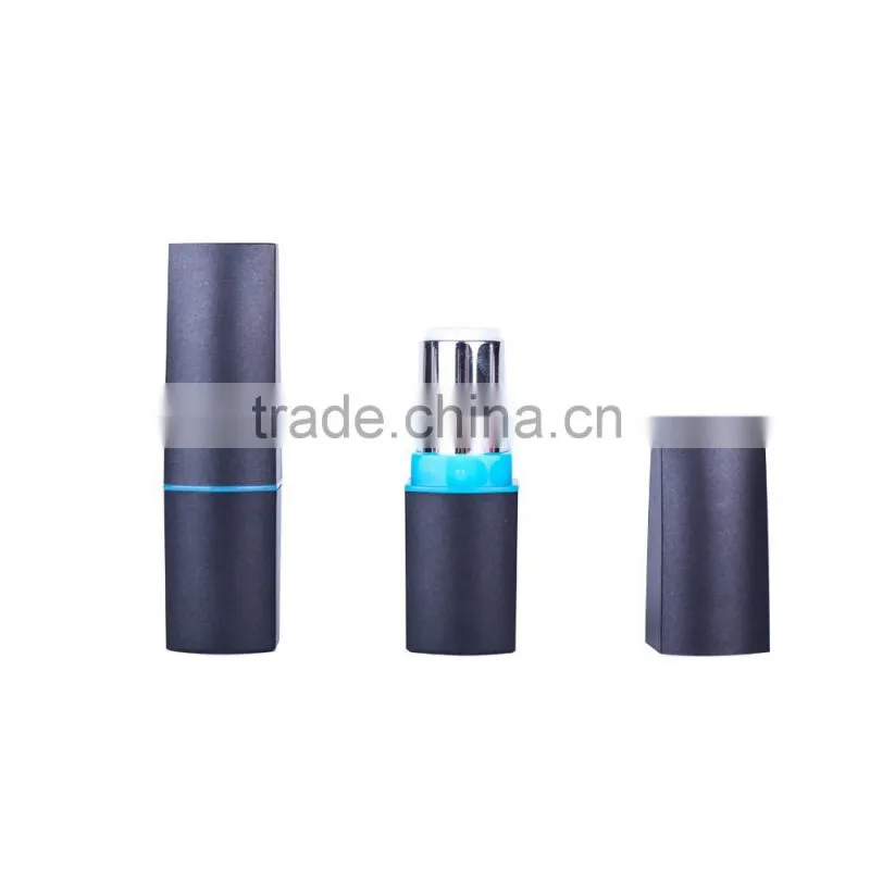 Shiny black Round simple empty custom lipstick tubes