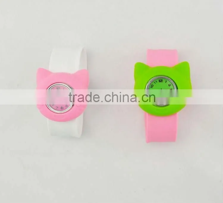 2012 fashion MICKEY HEAD silicone slap watch