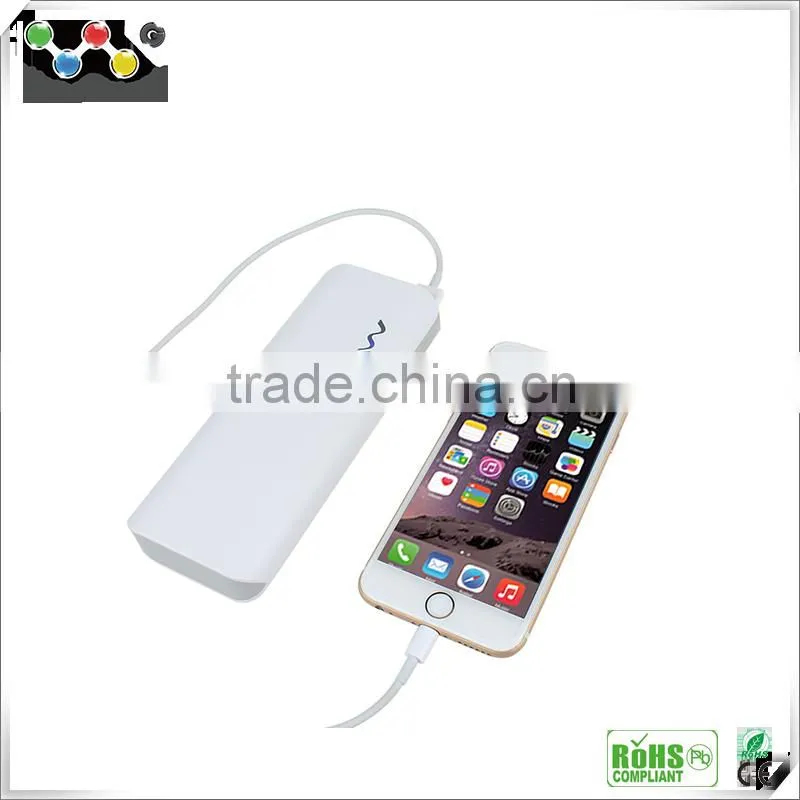 LED lighting up fast charge power bank with 2 USB output 10000 mAh large capacity