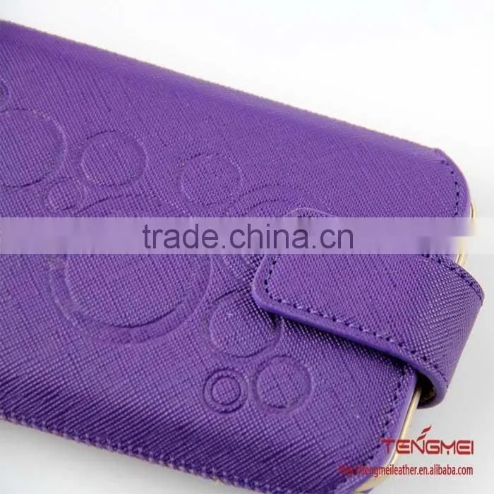 flanging pouch case with pattern embossing, universal case custom made