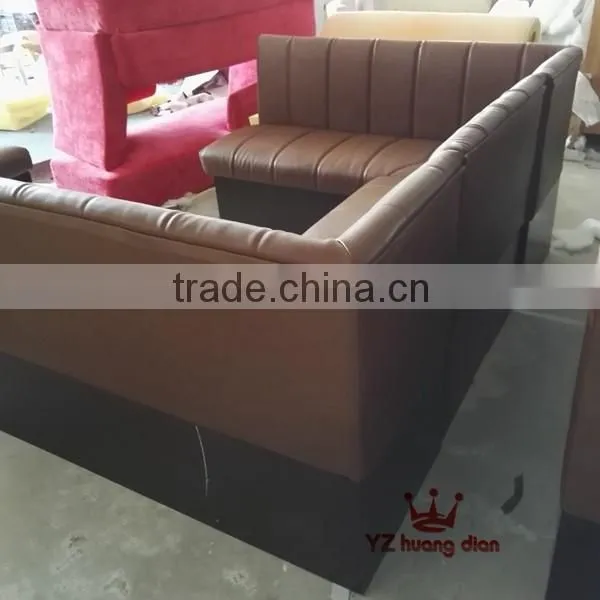 Customed u shape leather booth with lowback booth YK205