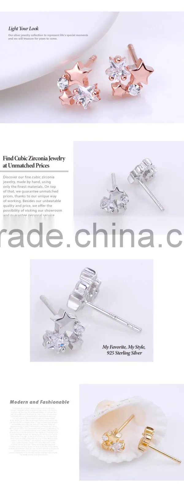 925 sterling silver jewellery star wholesale earrings