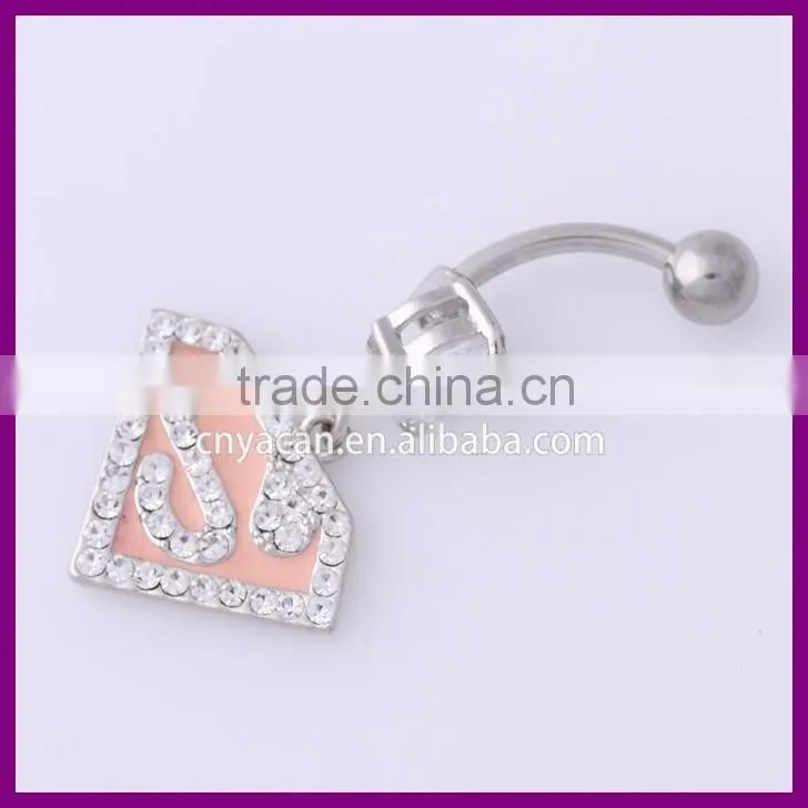 14G 316L Stainless Steel High Qualtiy S Logo Superman Signs Blley Button Ring Body Jewelry