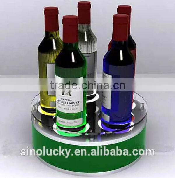 3 steps led light bar liquor display shelf custom all size wine bottle display stand