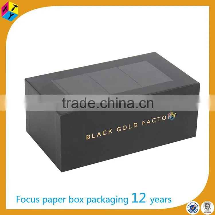 luxury rectangular glossy hard custom cardboard box