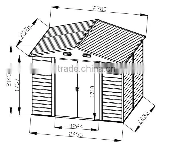 HW-0809 WOOD HORIZONTAL PANEL Apex steel storage shed