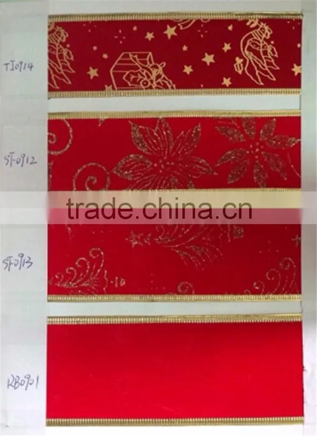 2016 Elegant 2.25 inches Wired Edge Ribbon Flower For Christmas,Wired Edge Ribbon Decoration Flower for Different Holidays.