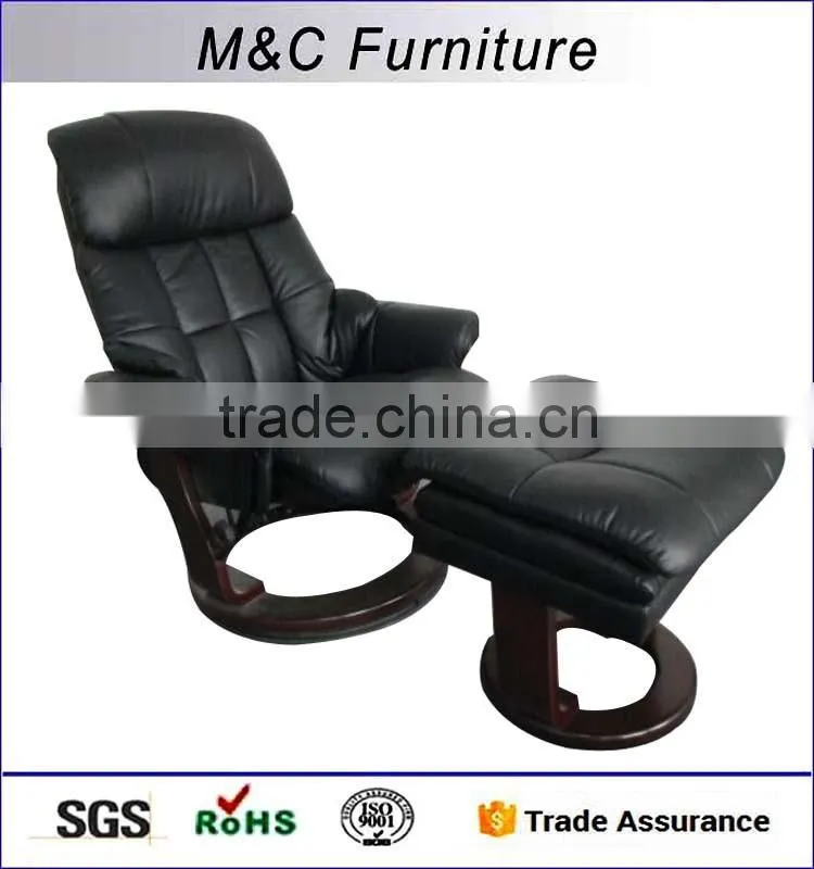 CA117 standard PU and foam material wooden frame best recliner chair