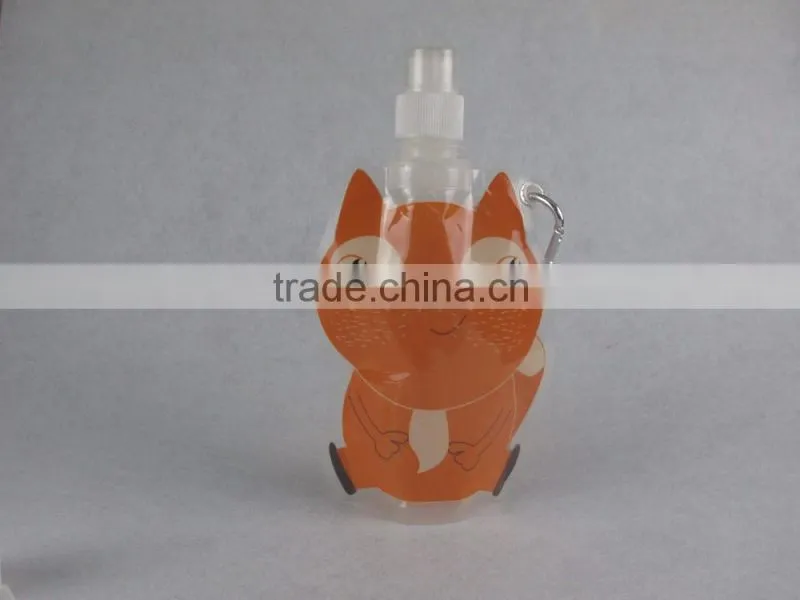 cartoon shape water bottle/ plastic foldable water bottle/BPA free water bottle
