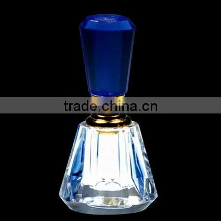 2016 Newly pure blue elegant crystal perfume bottle