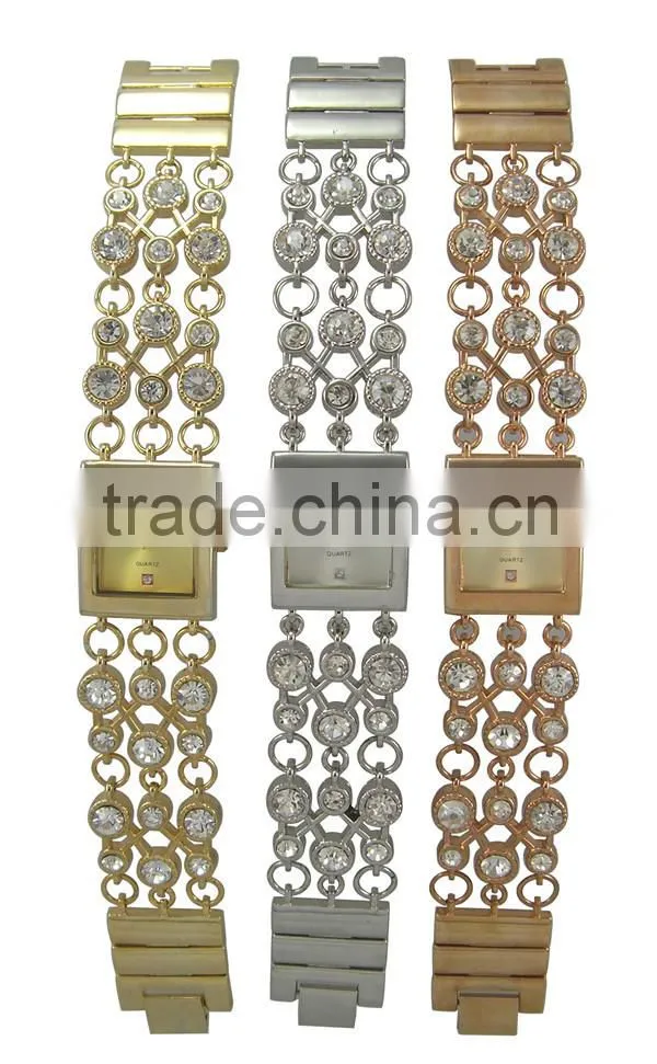 Quartz Watches Japan Movt Watch With Stone Chain Strap OEM services