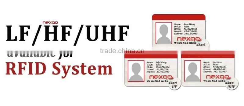 Programmable smart RFID full color printing plastic pvc name ID card