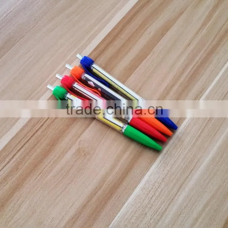 Advertising Logo Customized Plastic metal clip banner pen 14.8cm