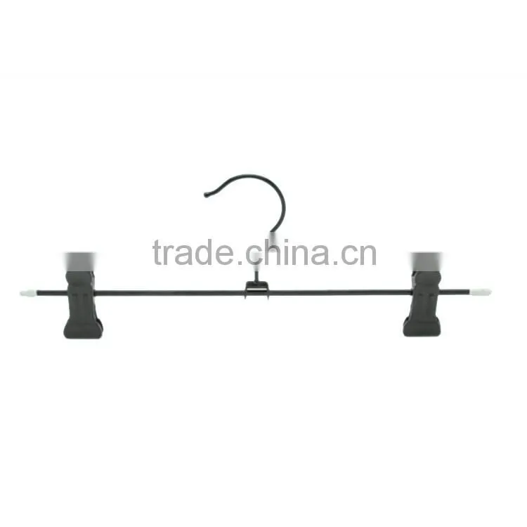 High quality wooden hanger with notches with metal chrome plate clip