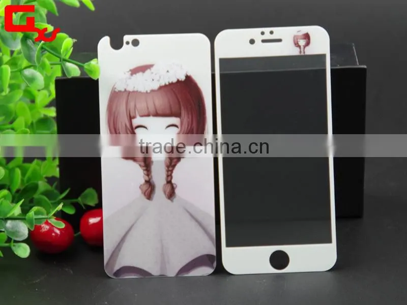 9H 3D full cover mobile phone screen protector color tempered glass screen protector for iphone 6