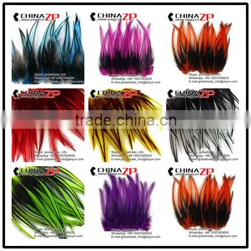 ZPDECOR Feather Hair Extension Dyed Lime Green Laced Medium Rooster Cape Feathers