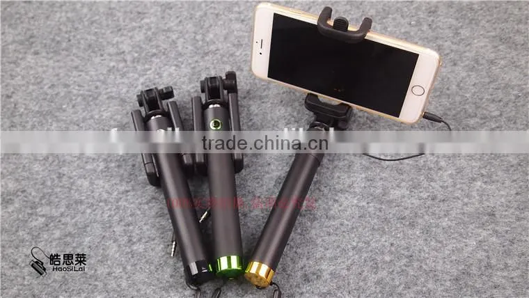 2015 Hottest foldable extendable selfie stick wired,monopod selfie-stick