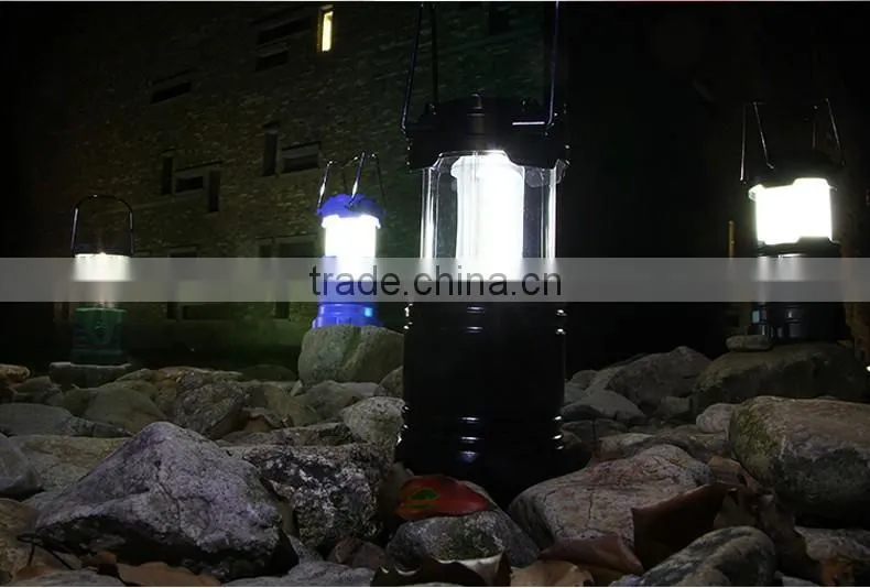 New Solar Rechargeable 3xCOB POP UP Camping Lantern Collapsible Light Telescopic Hanging Lantern