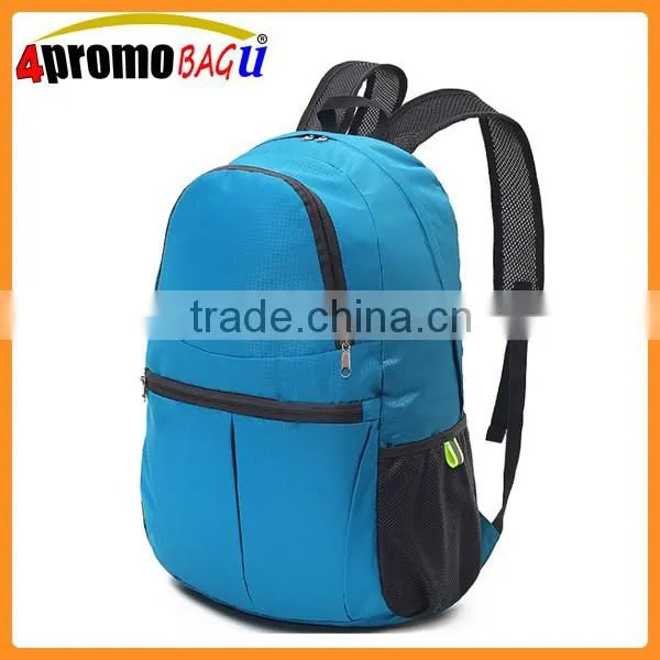Factory cheap promotion nylon foldable bag folding backpack