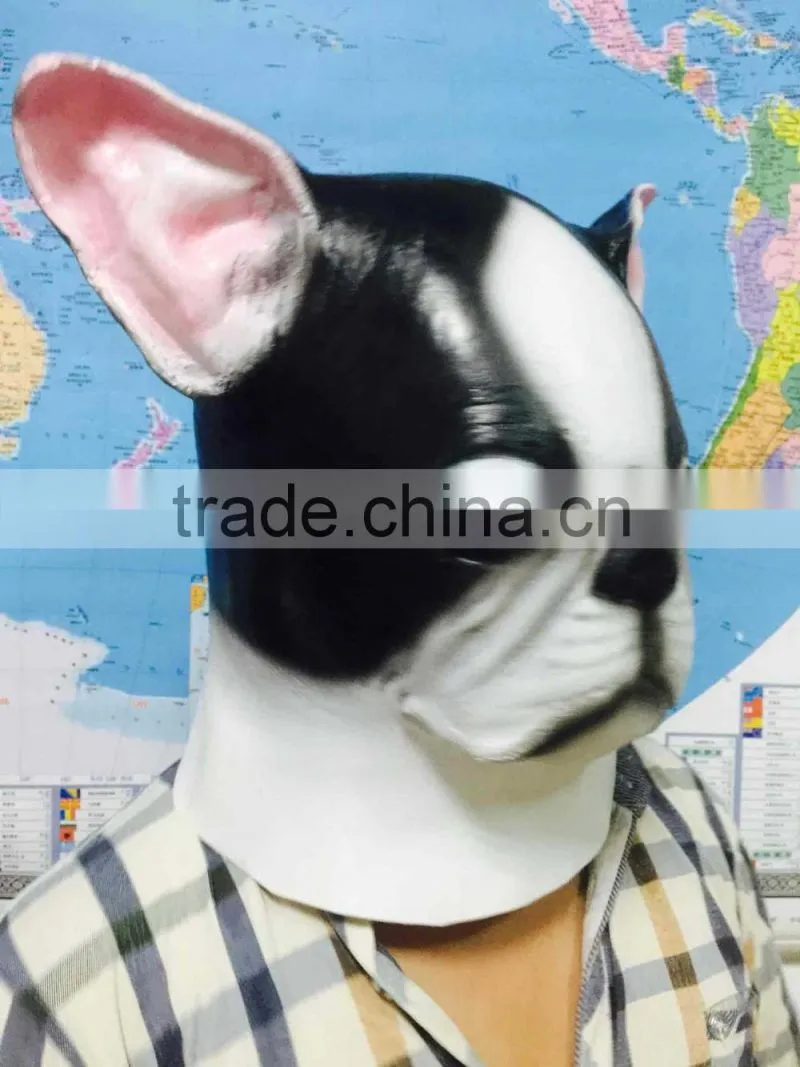 rubber animal head mask/full face animal mask/dog mask