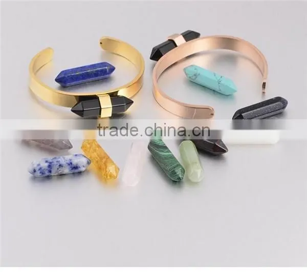 Customized fashoin stainless steel turquoise chunky bracelet
