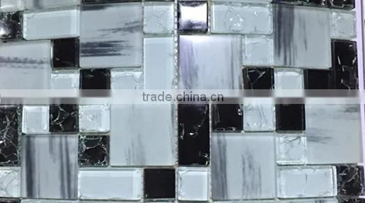 roman mosaic tile and ice crackle glass mosaic tile