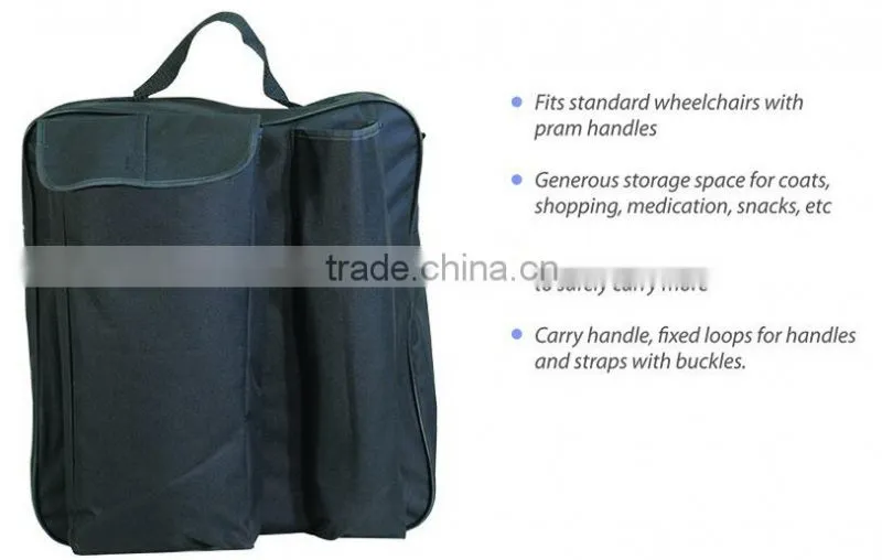 Topmedi Waterproof Wheelchair Crutch Bag Deluxe Lined Wheelchair Pannier Armrest Bag