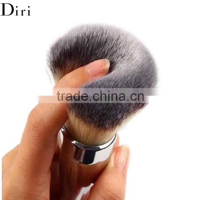 Diri 2colors hair shiny sliver metal handle powder oval brush