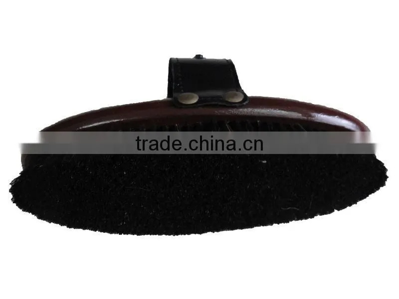 vernished wooden back horse brush